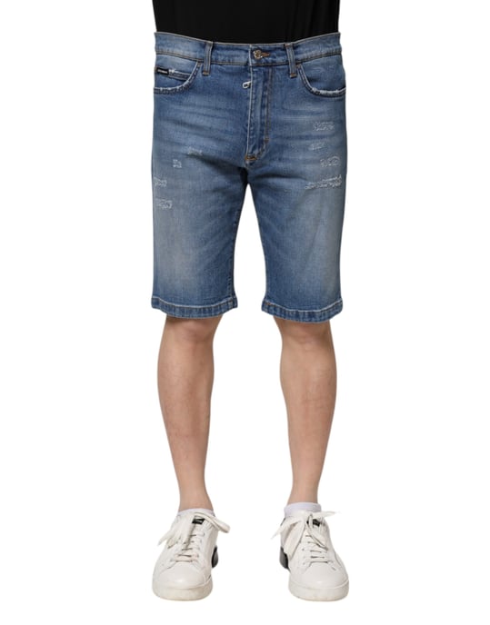 Pantalones Cortos de Mezclilla Desgastados - Image 1