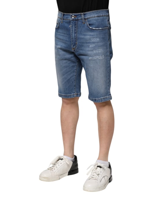 Pantalones Cortos de Mezclilla Desgastados - Image 3