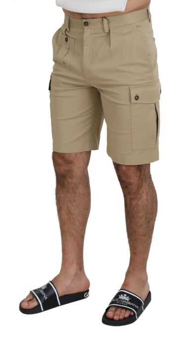 Pantalones Cortos Cargo Beige Modelo - Image 3