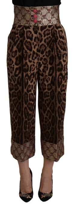 Pantalones Culottes de Cintura Alta con Estampado de Leopardo - Image 1