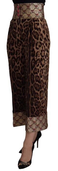 Pantalones Culottes de Cintura Alta con Estampado de Leopardo - Image 2