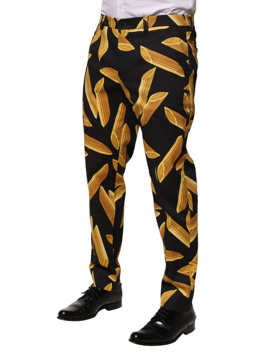 Pantalones de Seda con Estampado de Pasta - Image 3