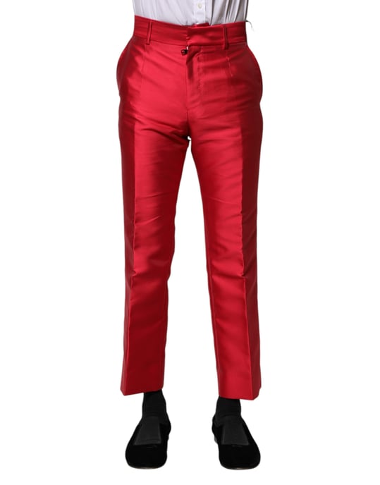 Pantalones de satén rojo brillante - Image 2