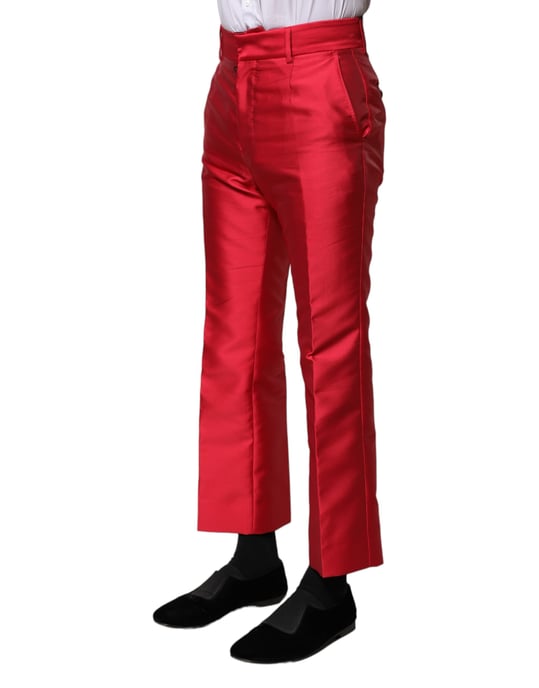 Pantalones de satén rojo brillante - Image 3