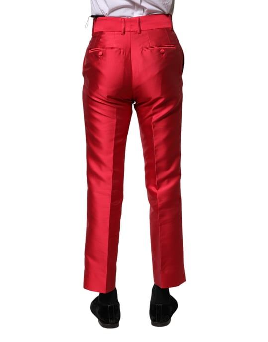 Pantalones de satén rojo brillante - Image 4
