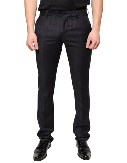 Pantalones de rayas clásicos de corte ajustado - Image 2