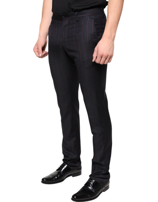 Pantalones de rayas clásicos de corte ajustado - Image 3