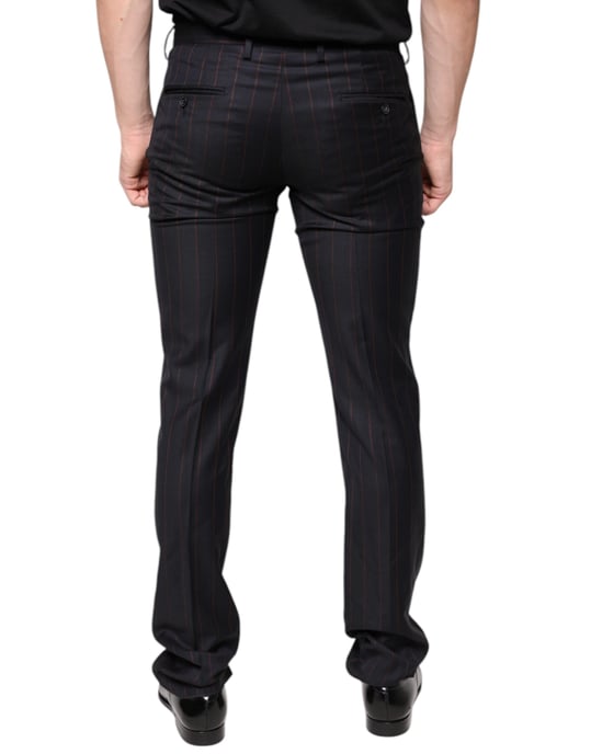 Pantalones de rayas clásicos de corte ajustado - Image 4