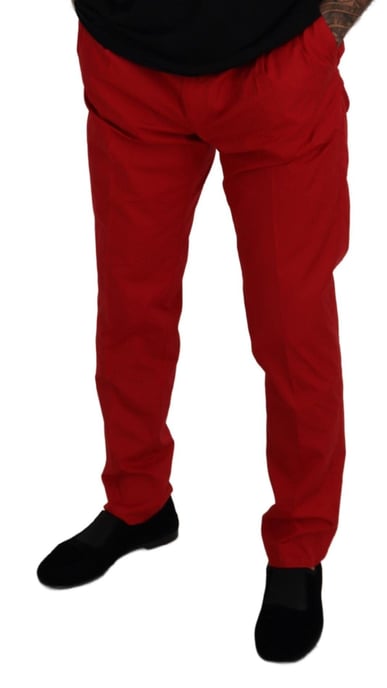 Pantalones de Vestir Casuales de Algodón Rojos - Image 3