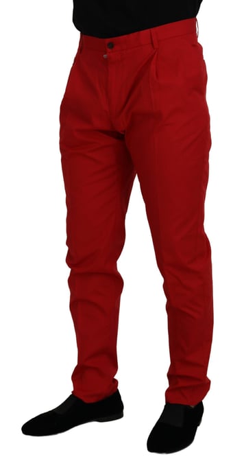 Pantalones de Vestir Casuales de Algodón Rojos - Image 4
