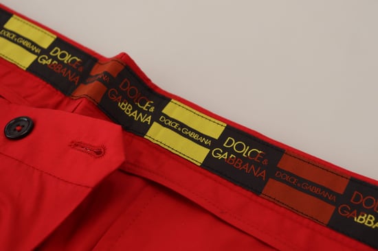Pantalones de Vestir Casuales de Algodón Rojos - Image 5