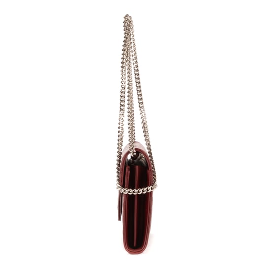 Yves Saint Laurent Enveloppe Chain Wallet en Borgoña Cuero de ternero - Image 3