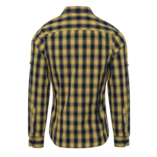 Premier Womens/Ladies Mulligan Checked Cotton Long-Sleeved Shirt (Camel/Navy) - Image 2