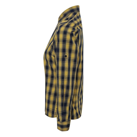 Premier Womens/Ladies Mulligan Checked Cotton Long-Sleeved Shirt (Camel/Navy) - Image 3