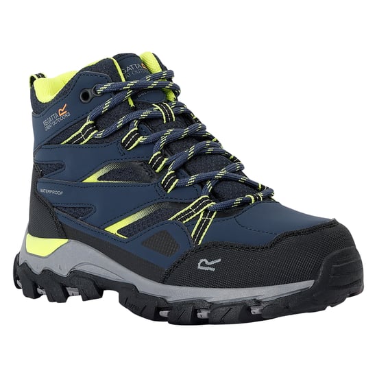 Regatta Childrens/Kids Holcombe III Walking Boots (Navy/Lime Punch) - Image 3