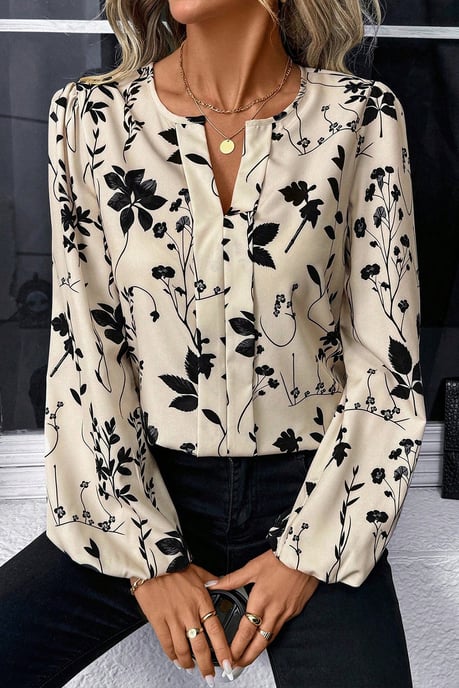 Blusa de mangas largas con estampado floral - Image 4
