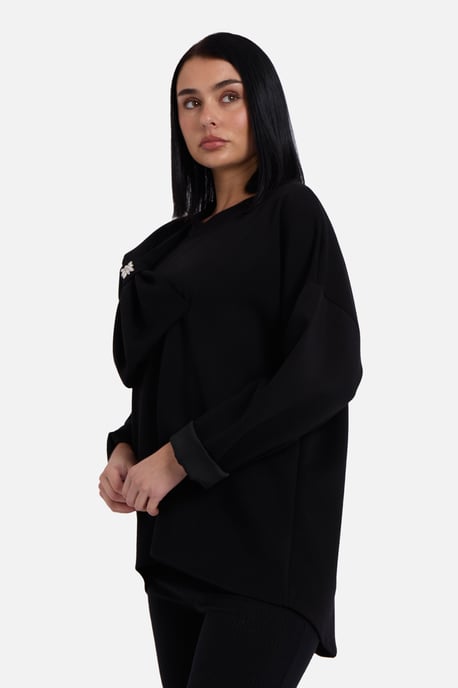 Jersey oversize con lazo contrastado negro en el lateral - Image 3