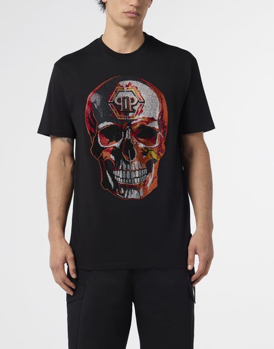 Round Neck T-Shirt Lava Skull Stones - Image 2