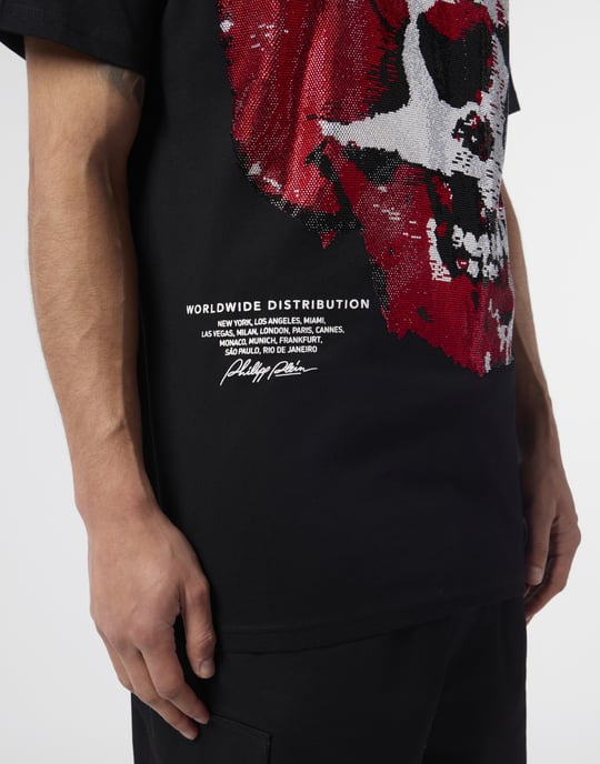 Round Neck T-Shirt Red Skull Skull - Image 3