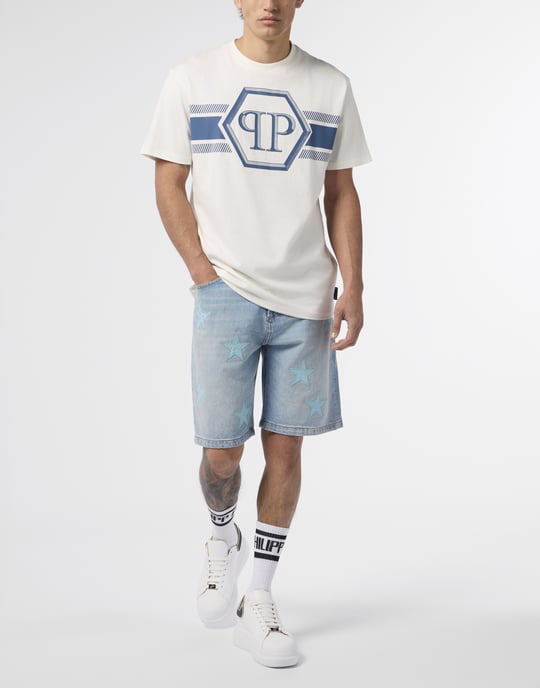 Round Neck T-Shirt Hexagon Line - Image 4