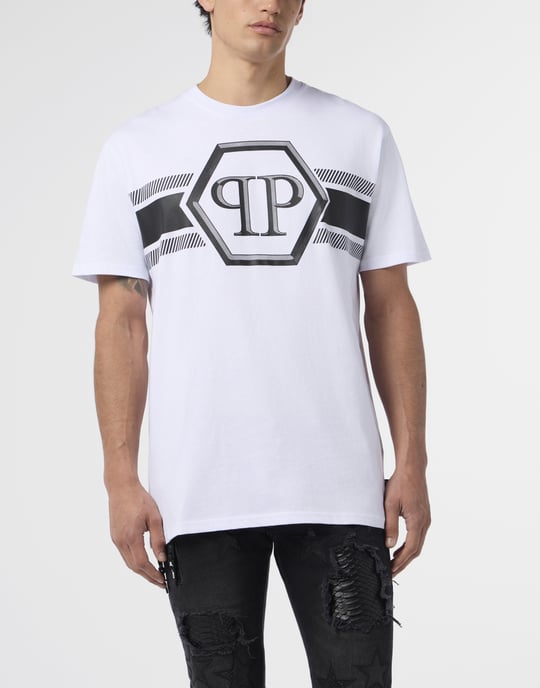 Round Neck T-Shirt Hexagon Line - Image 2