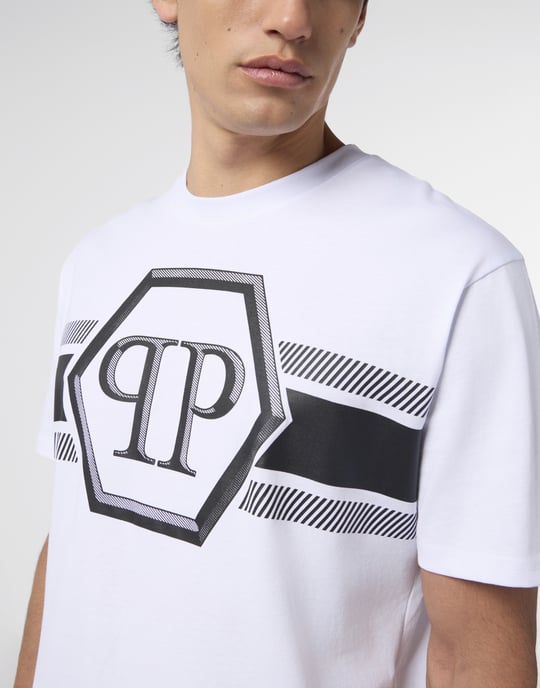 Round Neck T-Shirt Hexagon Line - Image 3