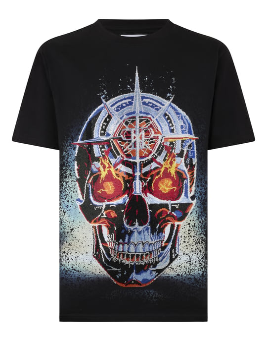 Round Neck T-Shirt Chrome Skull Stones - Image 1