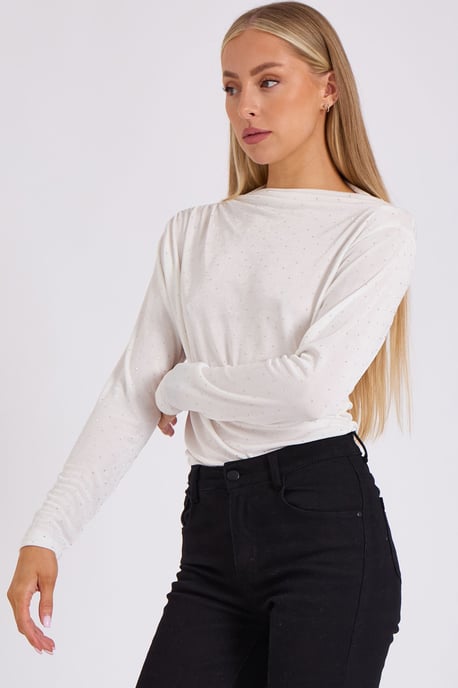 Body con cuello alto y tirantes finos en color blanco diamante - Image 3
