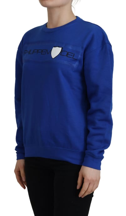Sudadera de Cuello Redondo Azul Ajuste Relajado - Image 2