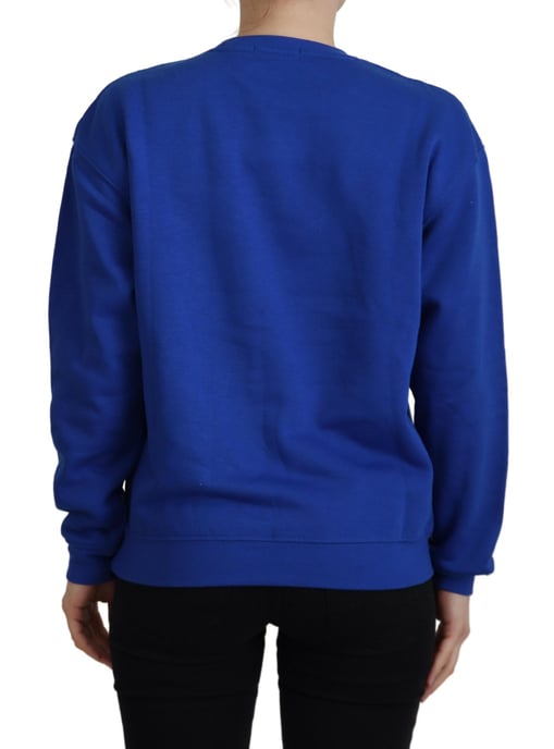 Sudadera de Cuello Redondo Azul Ajuste Relajado - Image 3