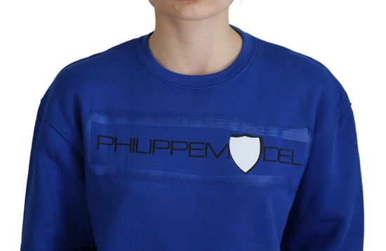 Sudadera de Cuello Redondo Azul Ajuste Relajado - Image 4
