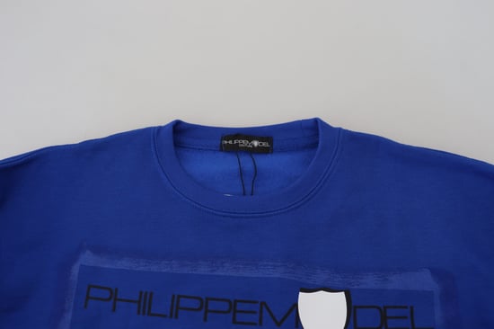 Sudadera de Cuello Redondo Azul Ajuste Relajado - Image 5