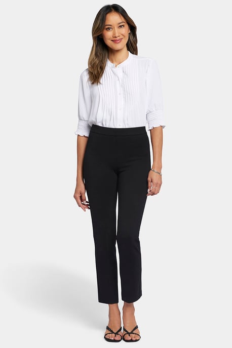 Pantalón Tobillo Sculpt-Her™ Recto con Cintura Elástica | Negro - Image 1