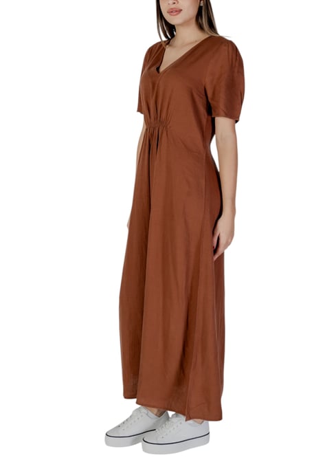 Vestido Maxi de Manga Corta con Escote en V - Image 3