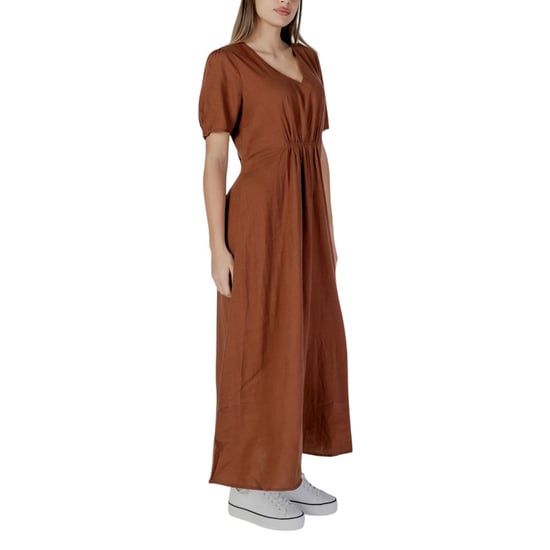 Vestido Maxi de Manga Corta con Escote en V - Image 4