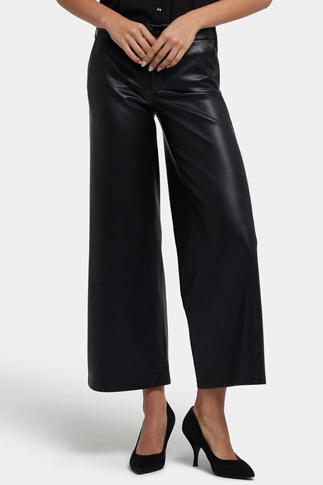 Pantalones amplios de cuero Vegan Stretch Sculpt-Her™ | Negro - Image 3