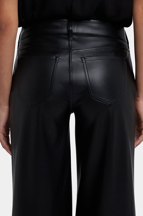 Pantalones amplios de cuero Vegan Stretch Sculpt-Her™ | Negro - Image 4