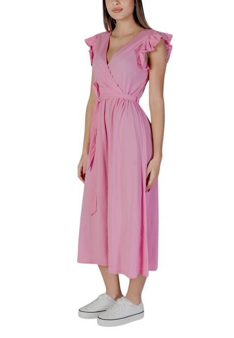 Vestido Midi Casual con Mangas Volantes y Cierre Cruzado - Image 3