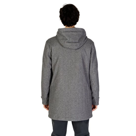 Parka con capucha de mezcla de lana y cierre de cremallera - Image 2