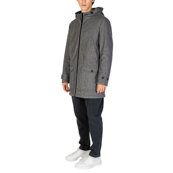 Parka con capucha de mezcla de lana y cierre de cremallera - Image 3
