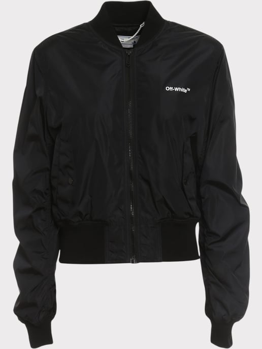 Chaqueta Bomber Diag Off-White Negra - Image 2
