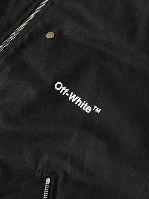 Chaqueta Bomber Diag Off-White Negra - Image 3