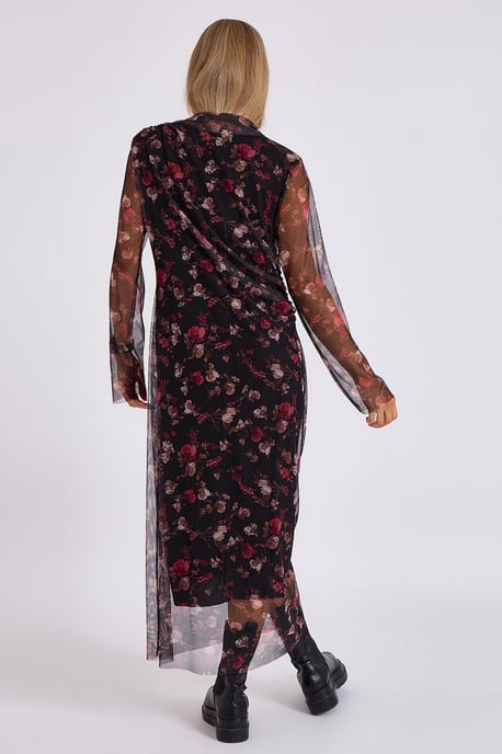 Vestido midi estampado de malla - Image 4
