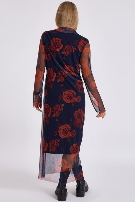 Vestido midi estampado de malla - Image 4