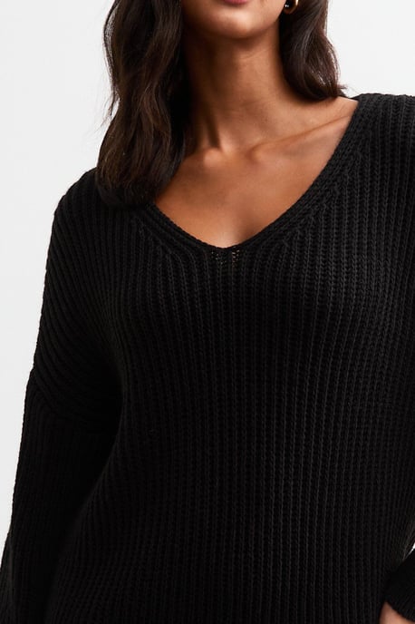 Jersey oversize negro de punto grueso - Image 2