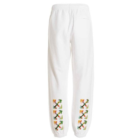 Pantalones Deportivos Ajustados Con Flechas Brochadas En Blanco Roto - Image 2
