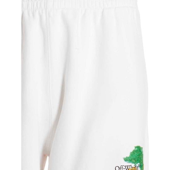 Pantalones Deportivos Ajustados Con Flechas Brochadas En Blanco Roto - Image 3