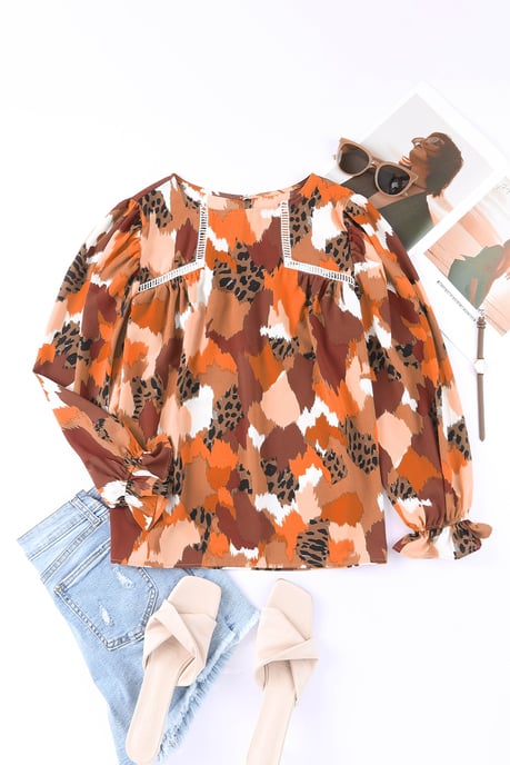Blusa de Manga Larga Estampada Abstracta - Image 6
