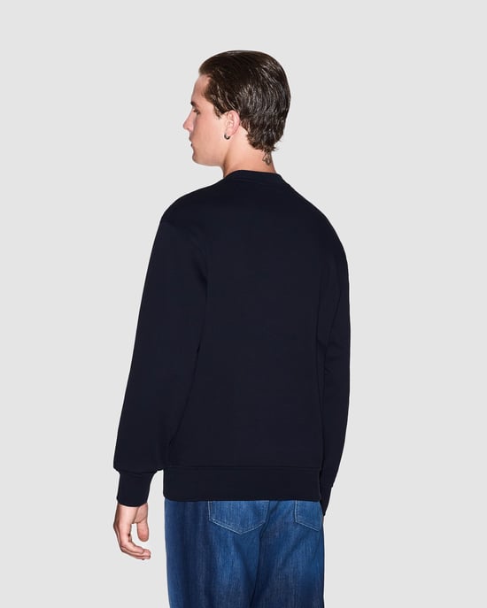 Sudadera de Cuello Redondo en Azul Marino - Image 2