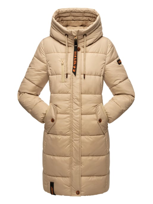 Marikoo abrigo de invierno mujer – Largo acolchado con capucha y bolsillos - Image 2